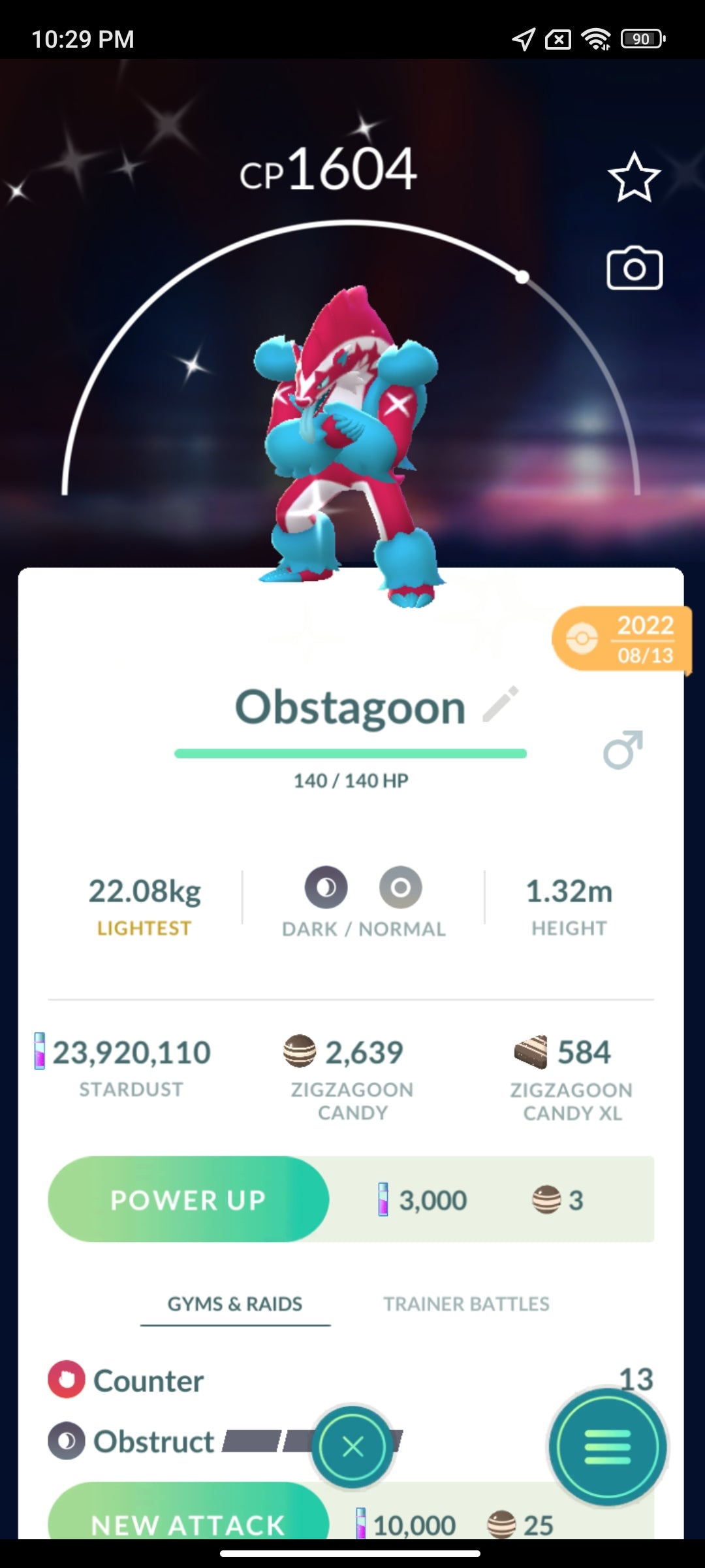 Shiny Obstagoon Pokemon Go Trade