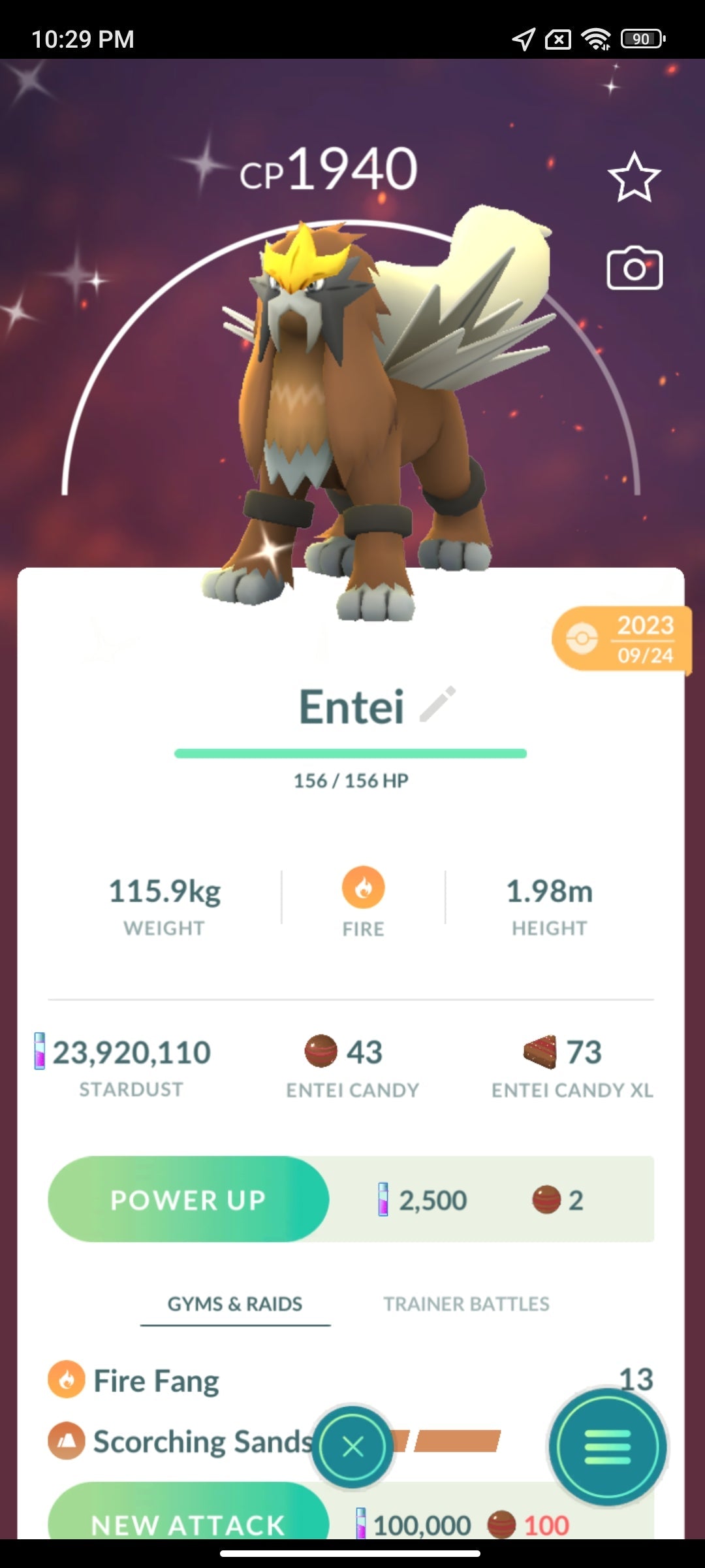 Shiny Entei Pokemon Go Trade