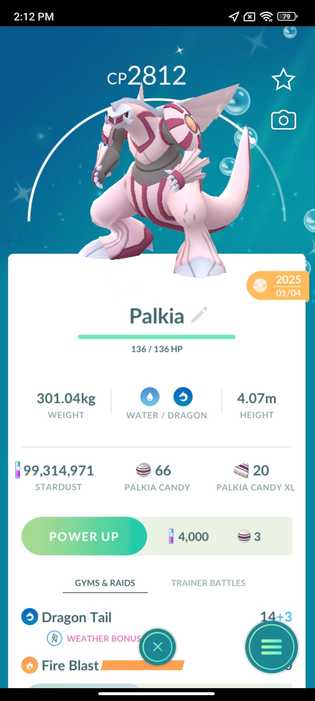 Shiny Palkia Pokemon Go Trade