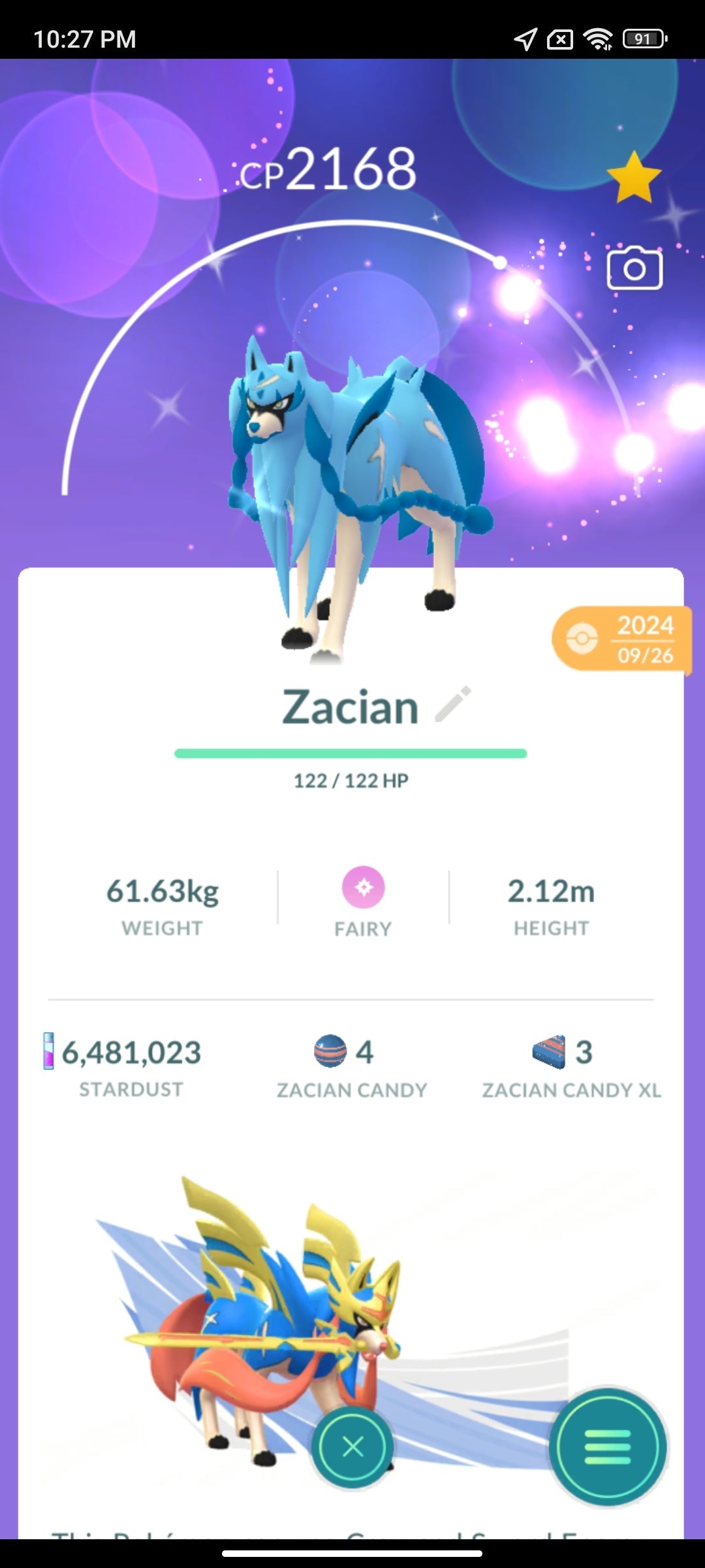 Shiny Zacian Pokemon Go Trade