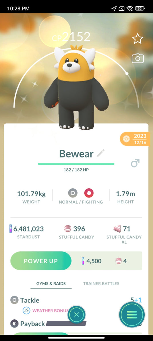 Shiny Bewear Pokemon Go Trade