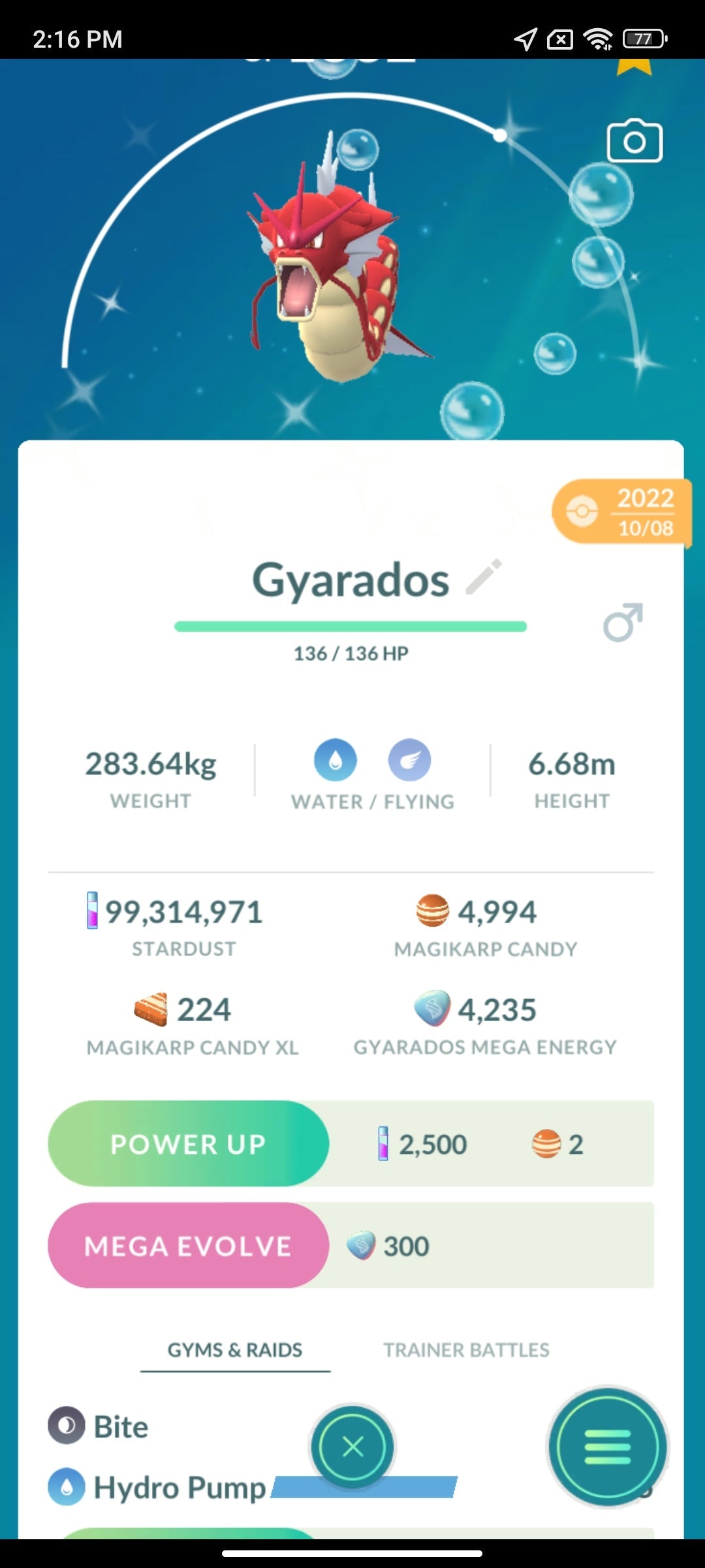 Shiny Gyarados Pokemon Go Trade