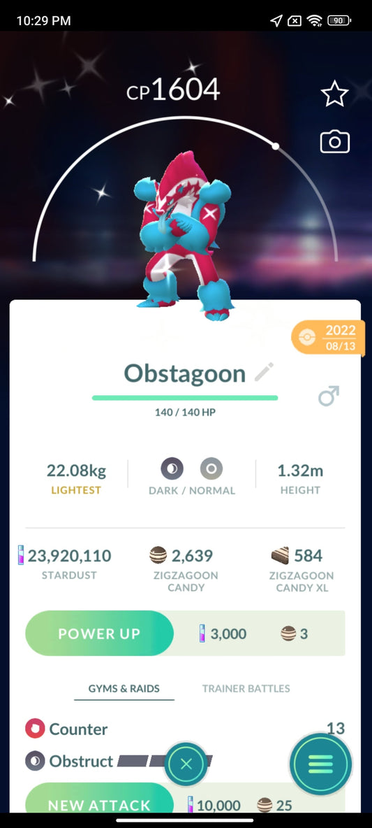 Shiny Obstagoon Pokemon Go Trade