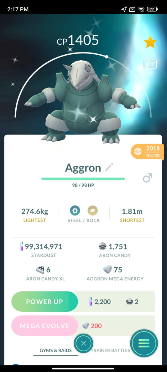 Shiny Aggron Pokemon Go Trade