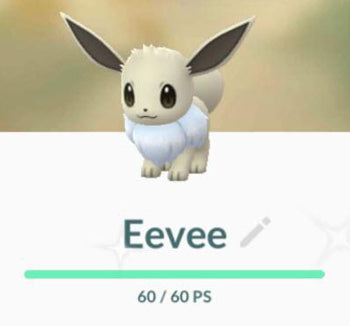 Shiny Eevee with Moon Crown Pokemon Go Trade