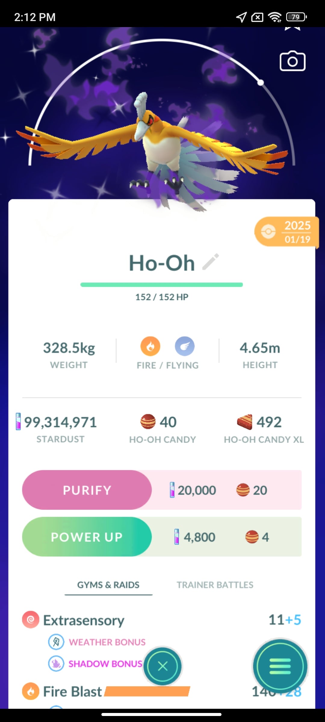 Shiny Ho-Oh Shadow Pokemon Go Trade