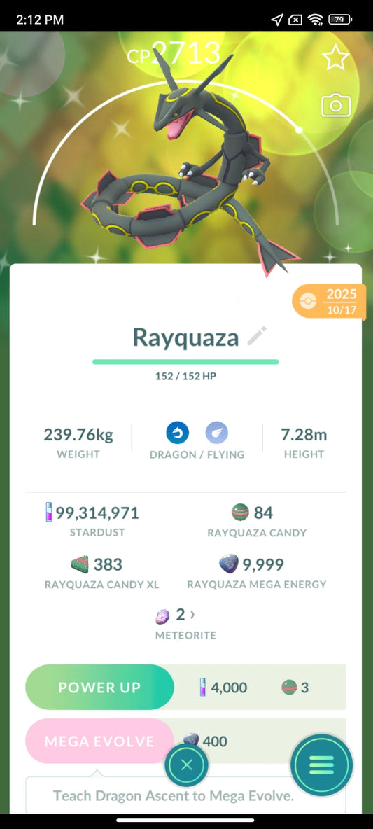 Shiny Rayquaza Pokemon Go Trade