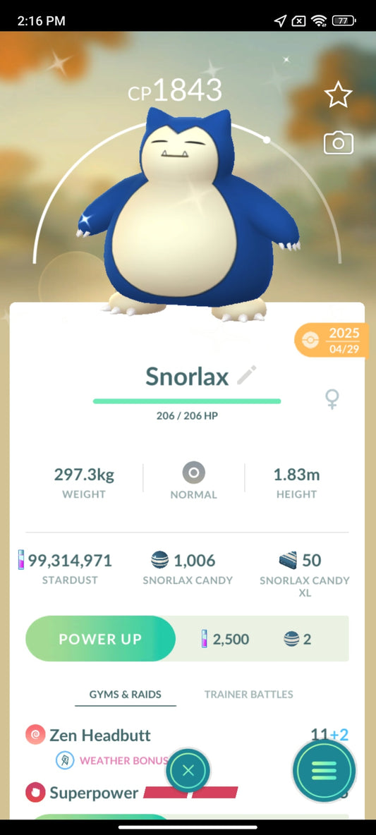 Shiny Snorlax Pokemon Go Trade